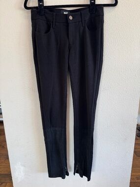 Paige Black Leggings With Suede Detail Size 25